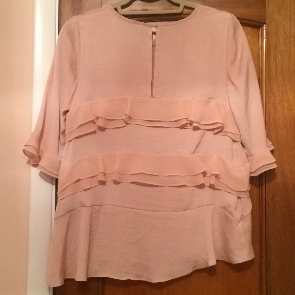 WhoWhatWear Light Pink Ruffle Top - Picture 5 of 5